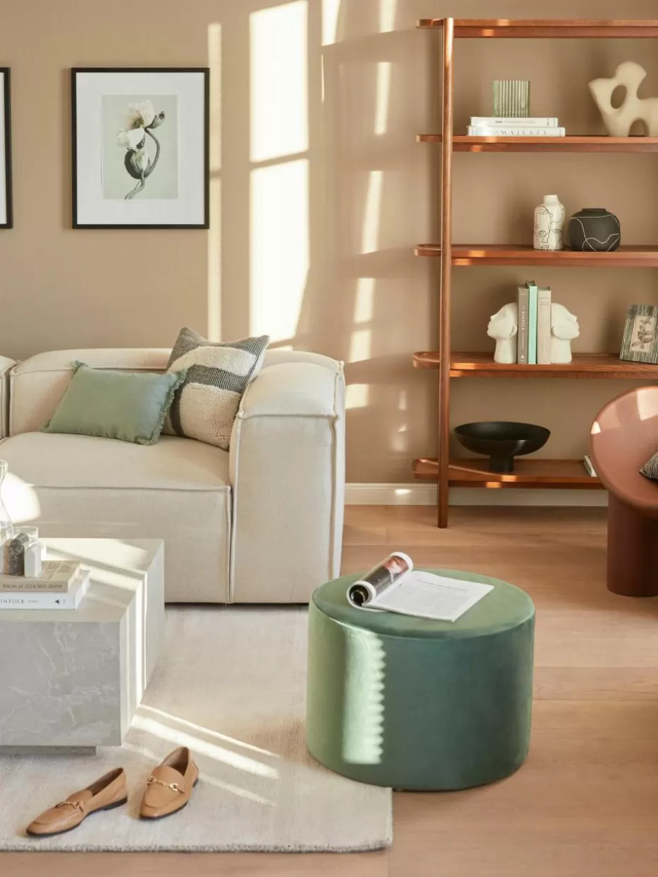 Flur Hocker | Hocker-Westwing Collection Samt-Hocker Daisy Samt Salbeigrün