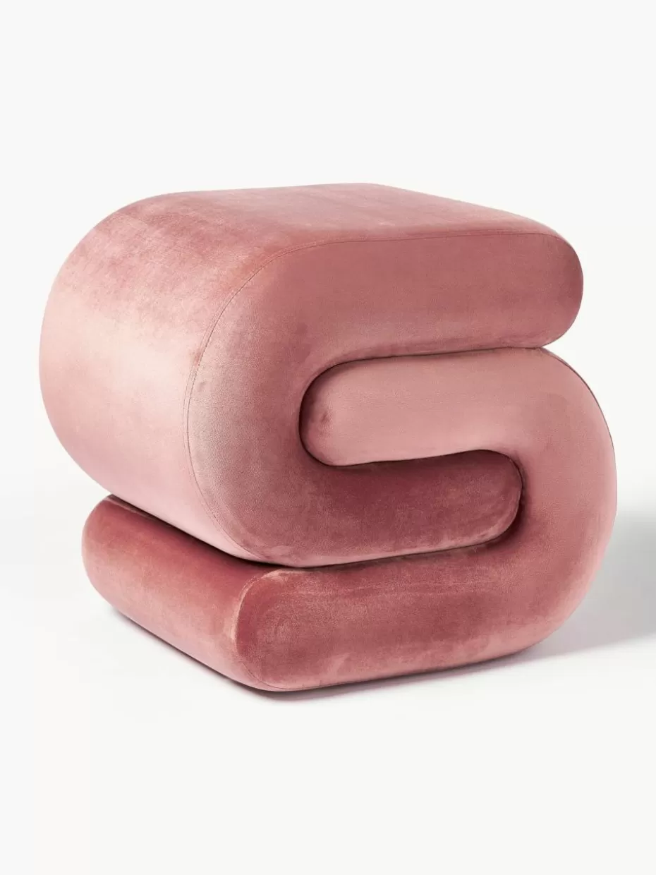 Hocker-Westwing Collection Samt-Hocker Merle Samt Altrosa