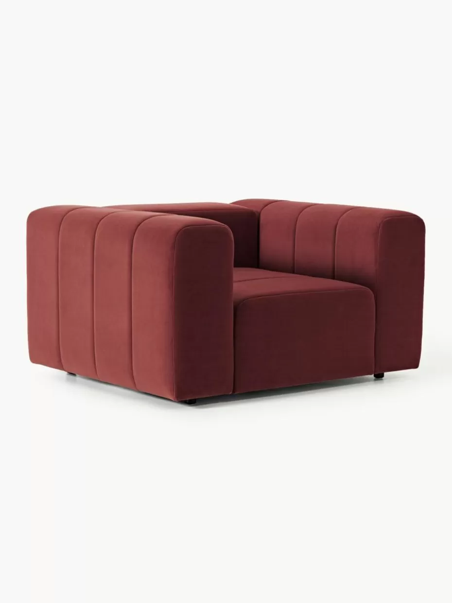 Sessel | Sofaserien-Westwing Collection Samt-Loungesessel Lena Samt Weinrot