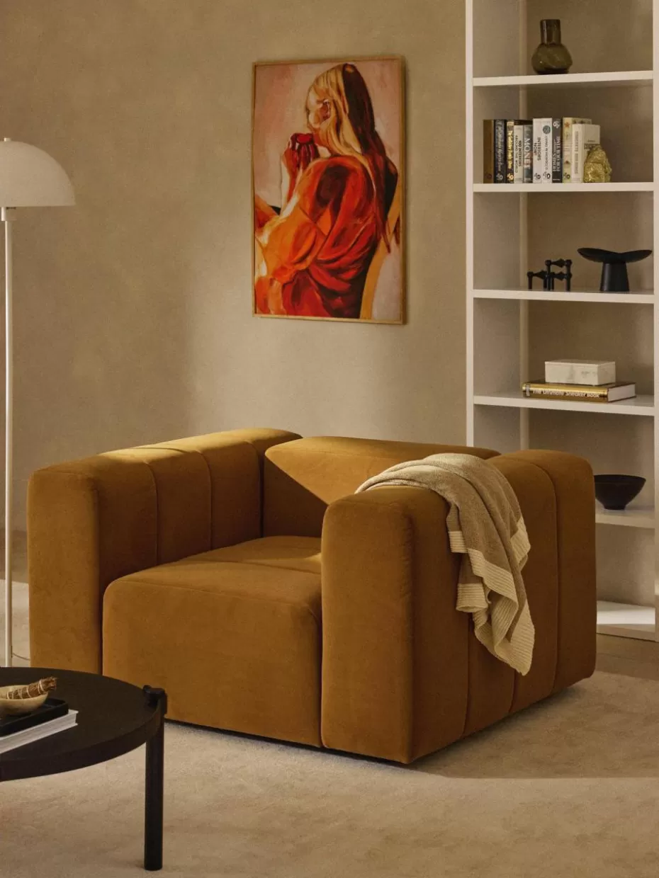 Sessel | Sofaserien-Westwing Collection Samt-Loungesessel Lena Samt Ocker