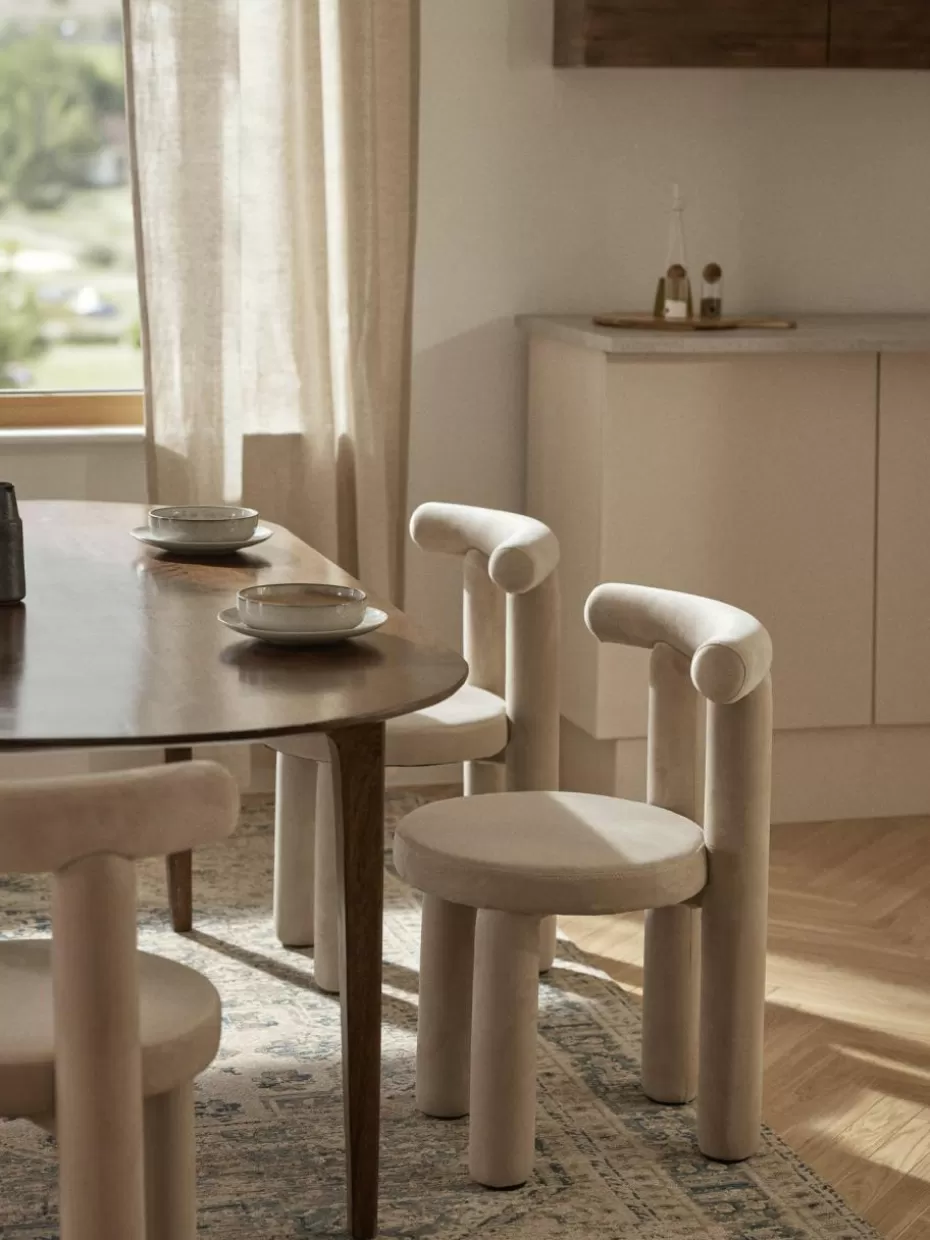 Stühle-Westwing Collection Samt-Polsterstuhl Calan Samt Beige