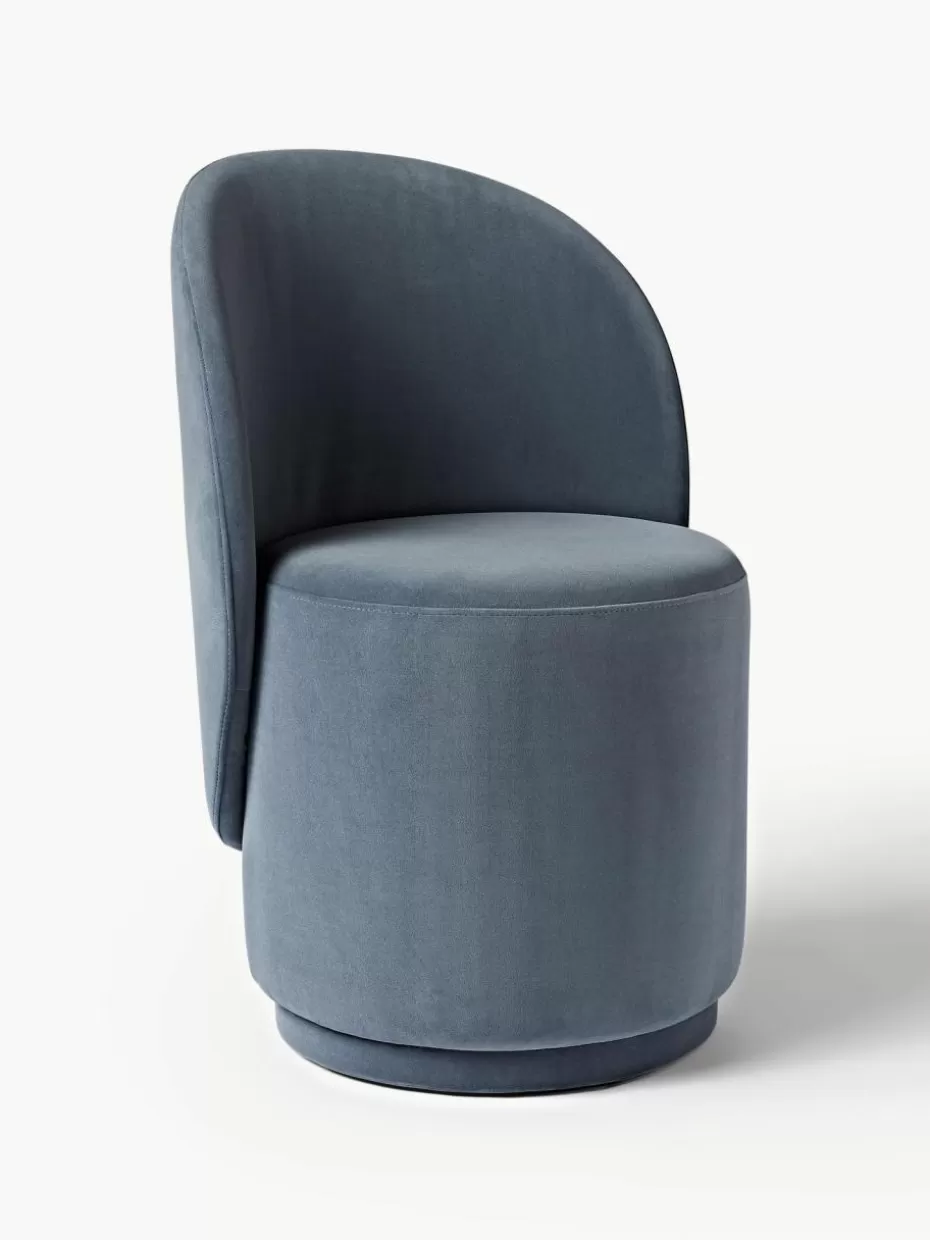 Stühle-Westwing Collection Samt-Polsterstuhl Zeyno Samt Graublau