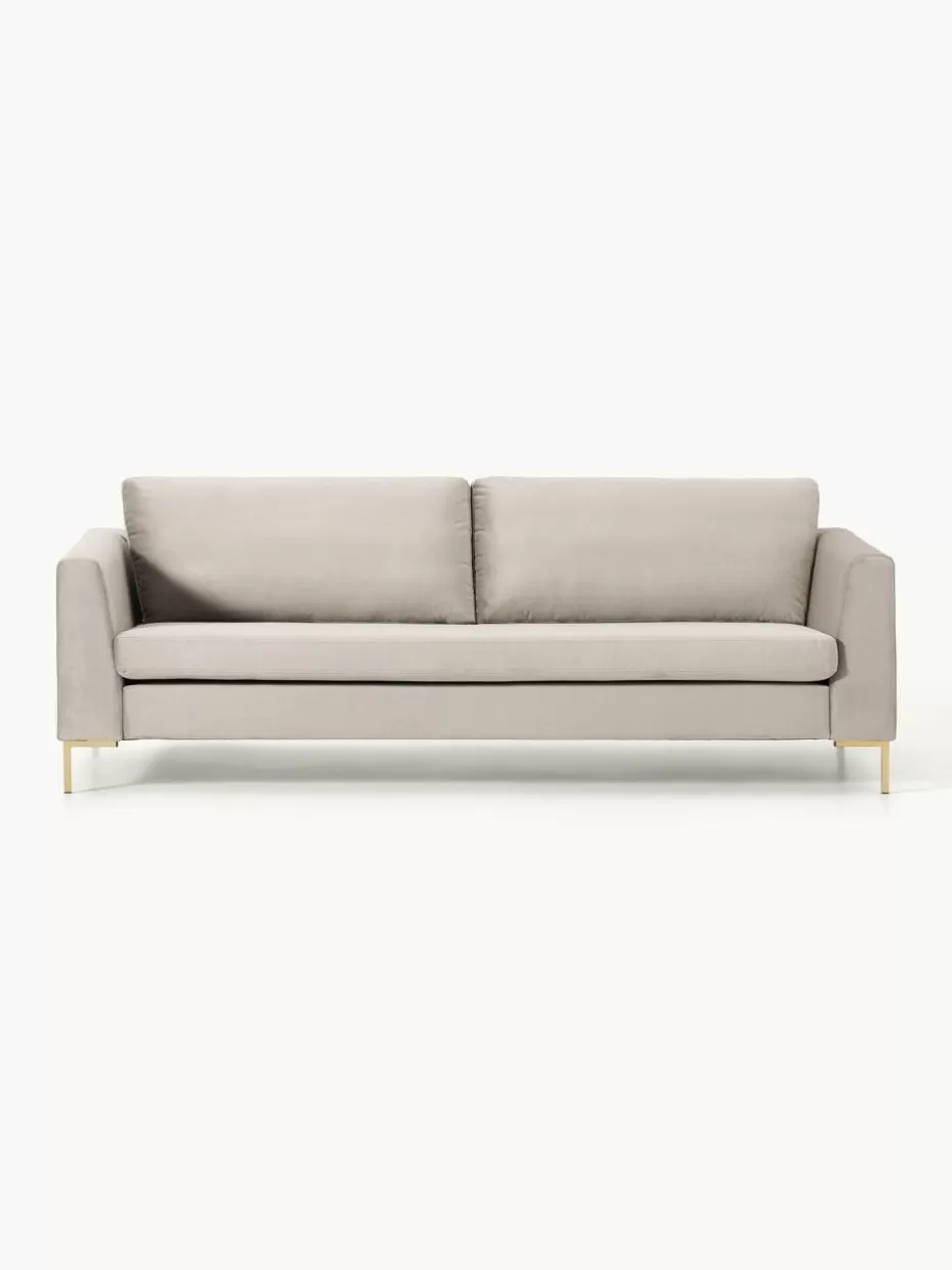 Sofas | Sofaserien-Westwing Collection Samt-Sofa Luna (3-Sitzer) Samt Greige