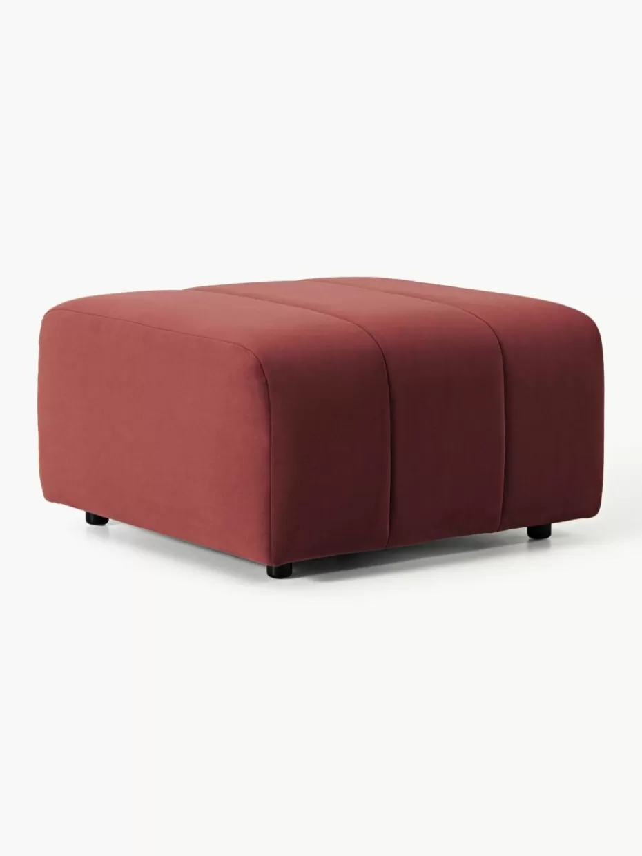 Hocker | Sofaserien-Westwing Collection Samt-Sofa-Hocker Lena Samt Weinrot