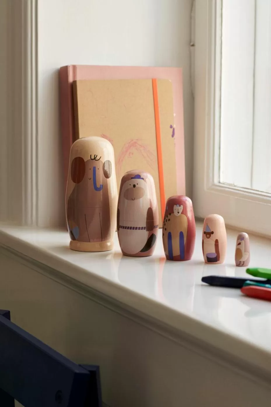 Spielzeug & Kuscheltiere-ferm LIVING Kids Schachtelpuppen Critter aus Schima Superba Holz, 5er-Set