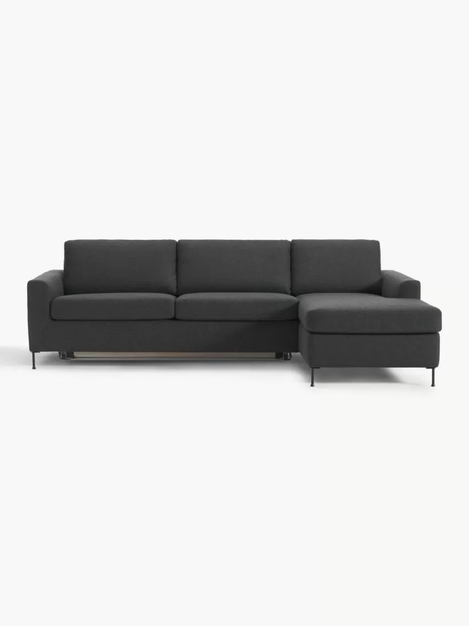Sofas | Sofaserien-Westwing Collection Schlafsofa Cucita (3-Sitzer) mit Matratze Webstoff Anthrazit