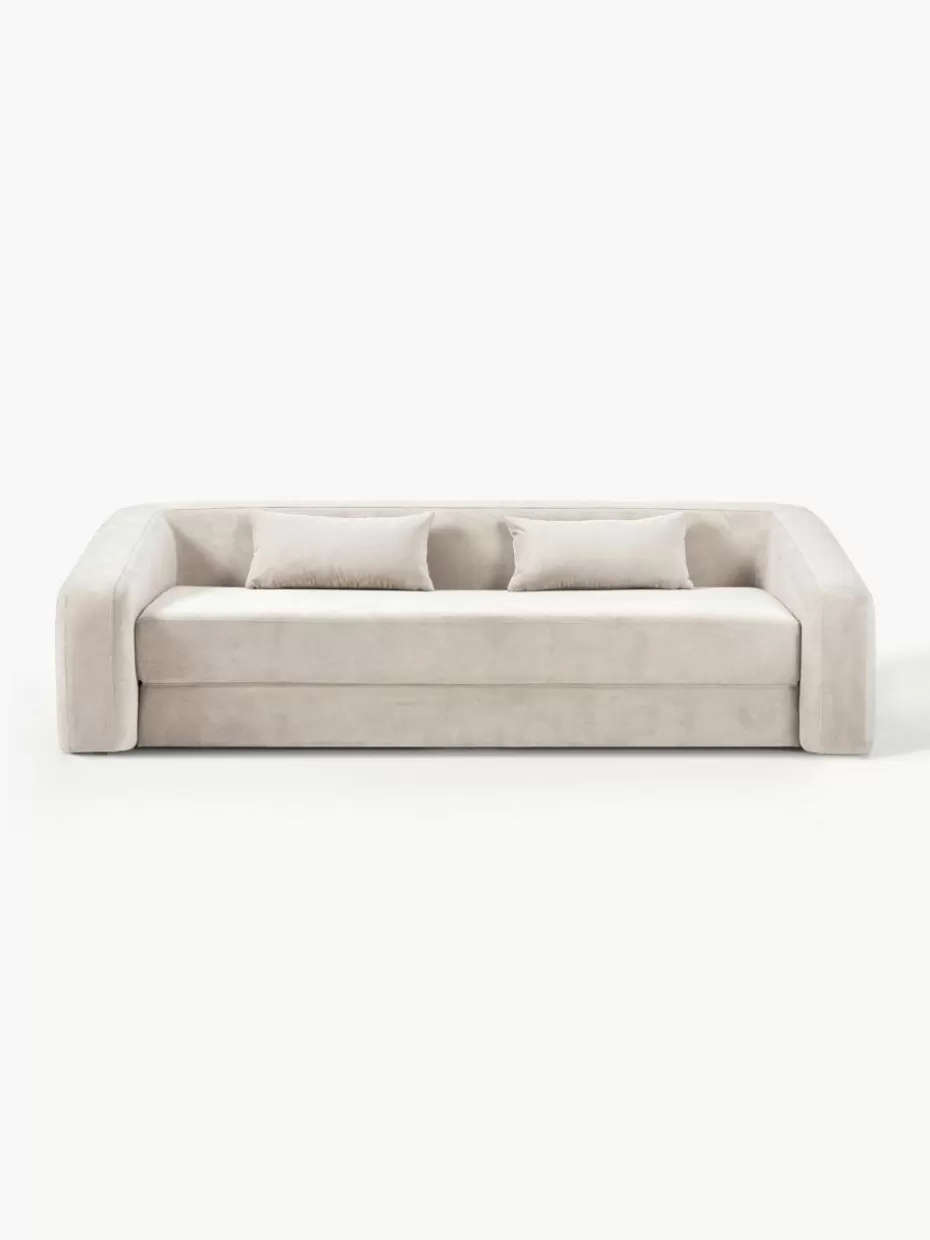 Sofas | Sofaserien-Westwing Collection Schlafsofa Eliot (3-Sitzer) Webstoff Cremeweiß