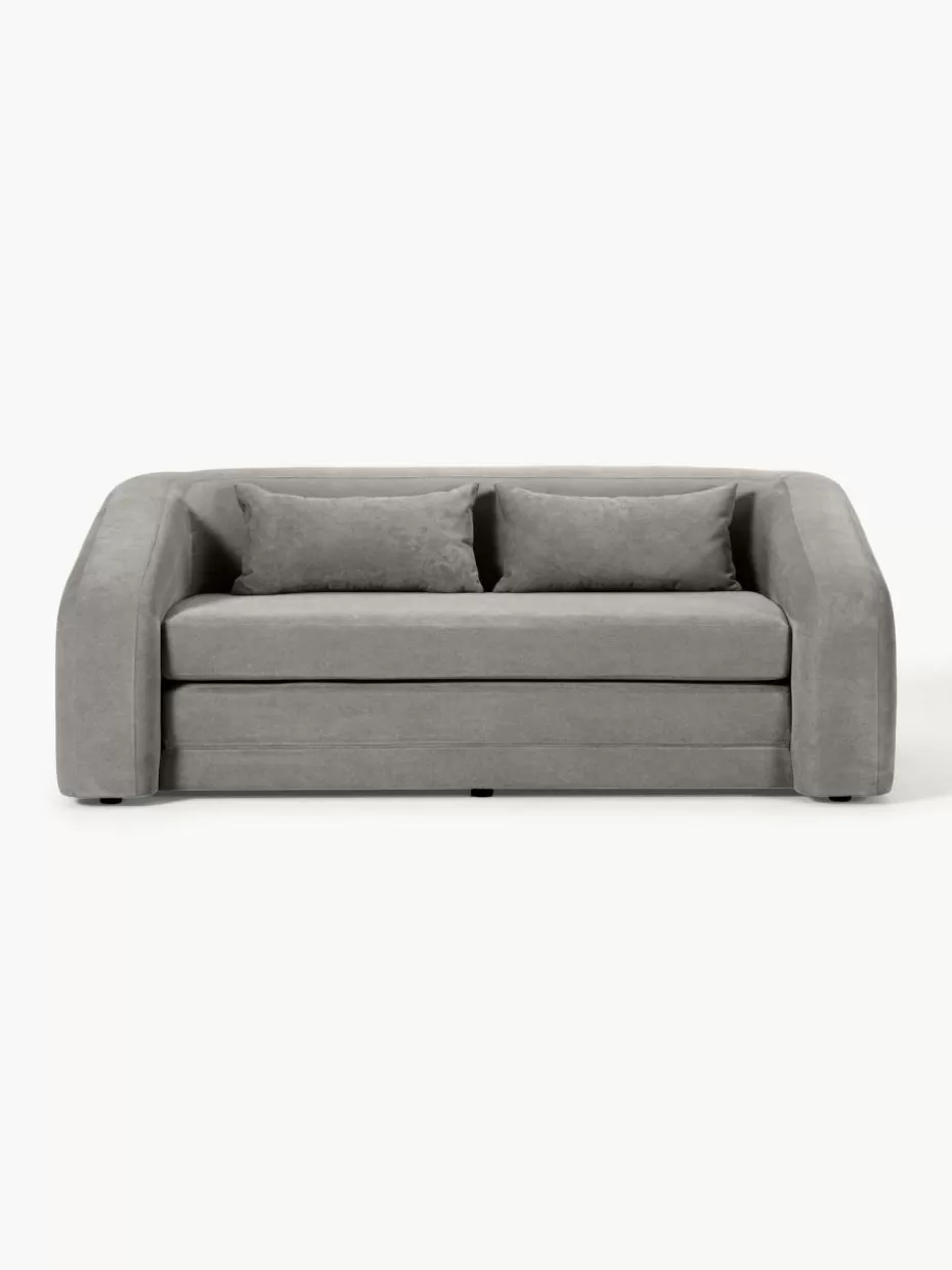 Sofas | Sofaserien-Westwing Collection Schlafsofa Eliot (2-Sitzer) Webstoff Dunkelgrau