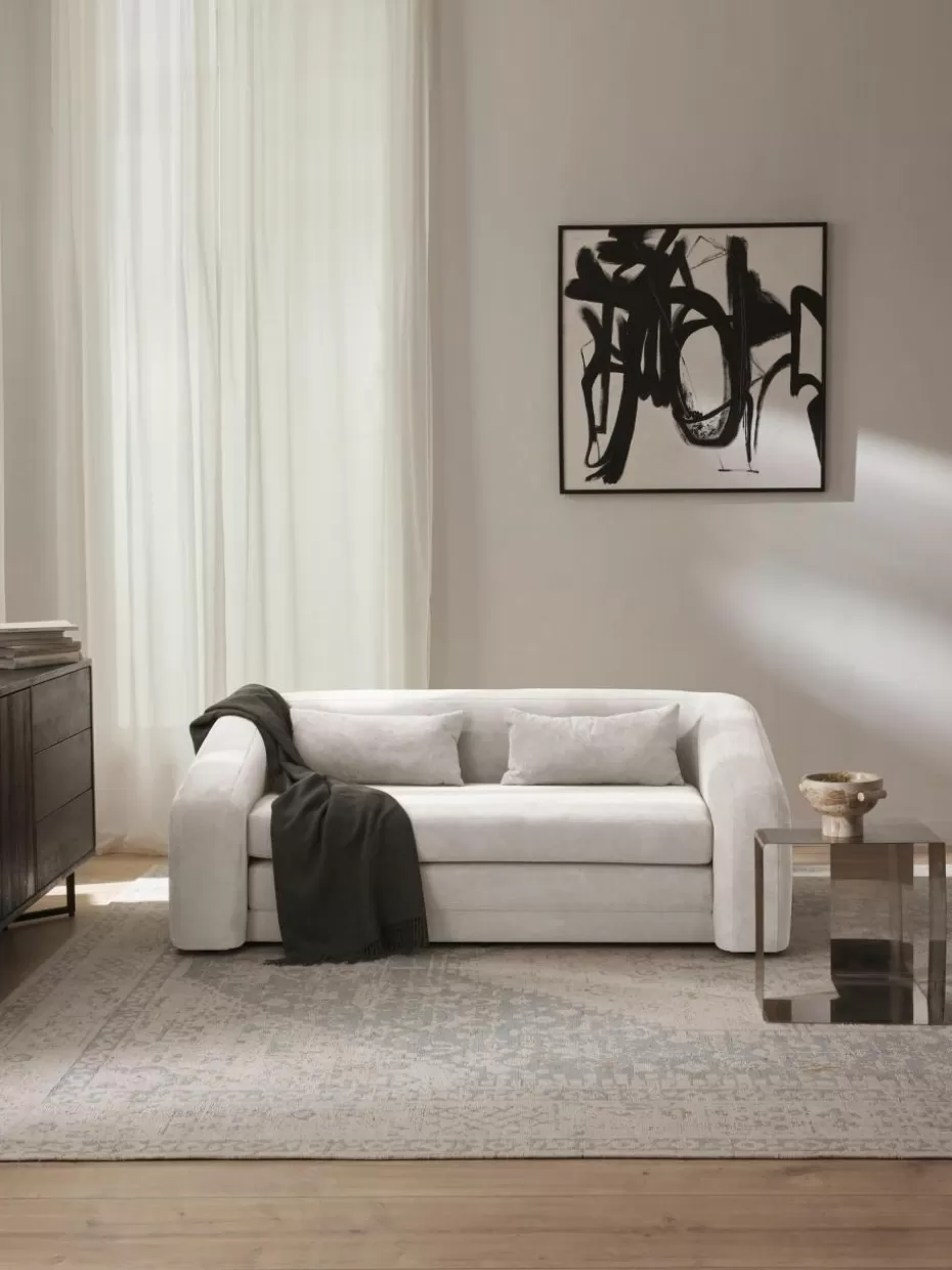 Sofas | Sofaserien-Westwing Collection Schlafsofa Eliot (2-Sitzer) Webstoff Cremeweiß