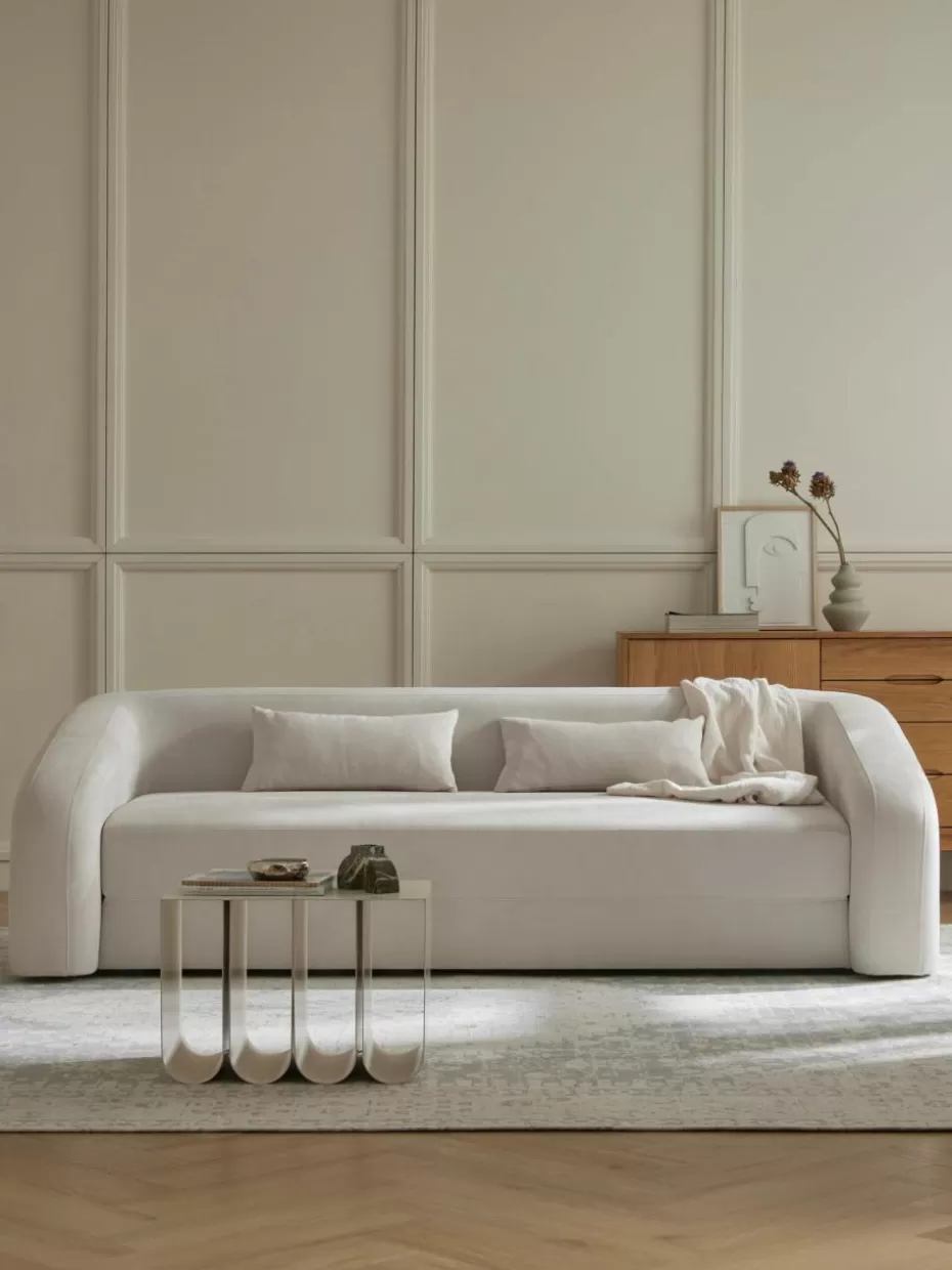 Sofas | Sofaserien-Westwing Collection Schlafsofa Eliot (3-Sitzer) Webstoff Cremeweiß