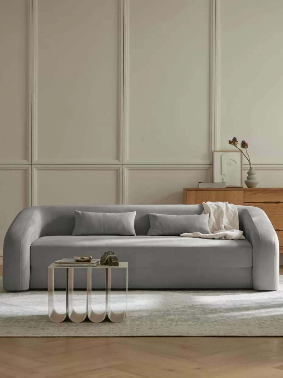 Sofas | Sofaserien-Westwing Collection Schlafsofa Eliot (3-Sitzer) Webstoff Dunkelgrau