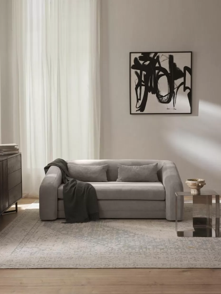 Sofas | Sofaserien-Westwing Collection Schlafsofa Eliot (2-Sitzer) Webstoff Dunkelgrau