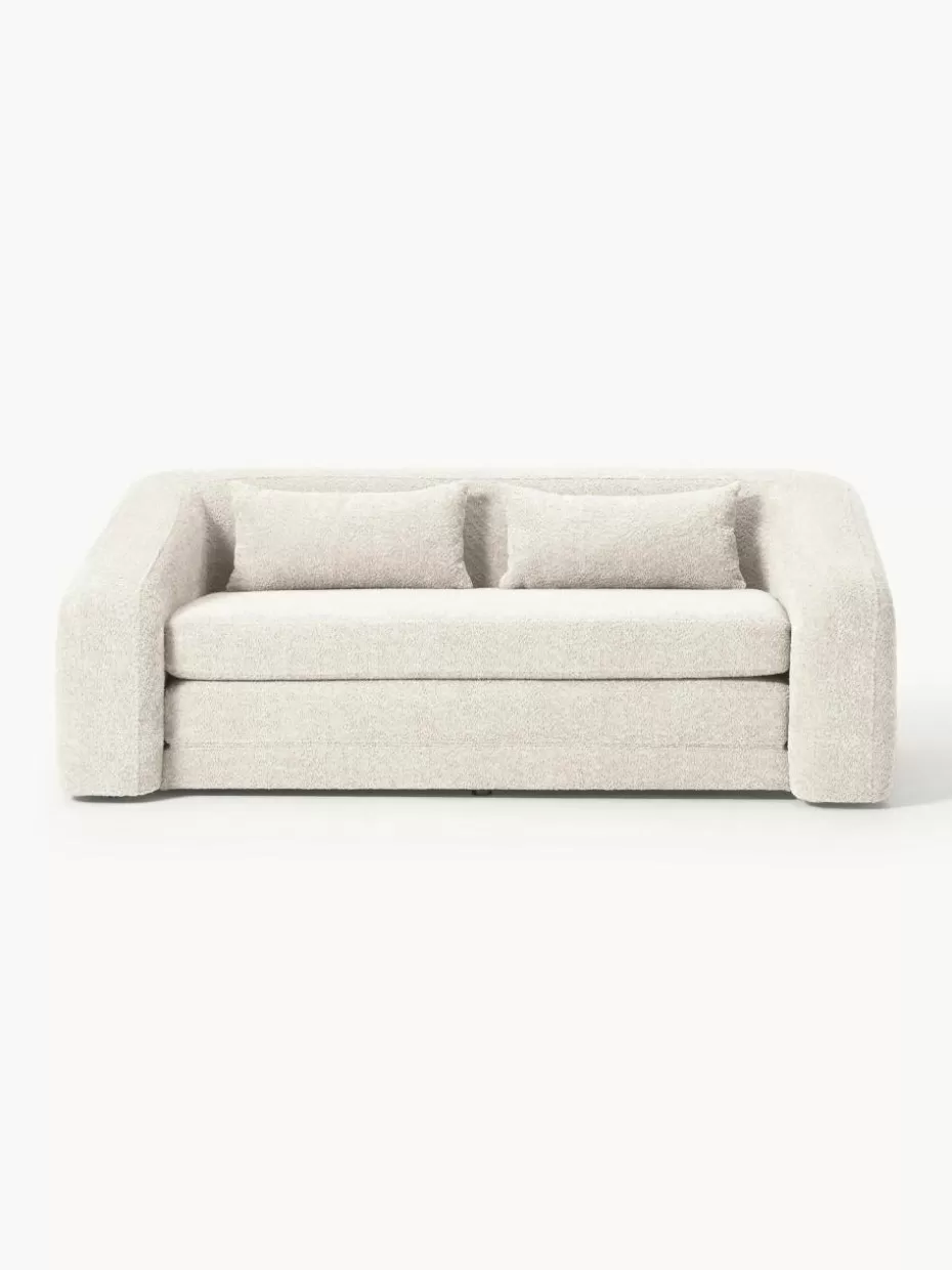 Sofas | Sofaserien-Westwing Collection Schlafsofa Eliot (2-Sitzer) aus Teddy-Bouclé Teddy-Bouclé Off White