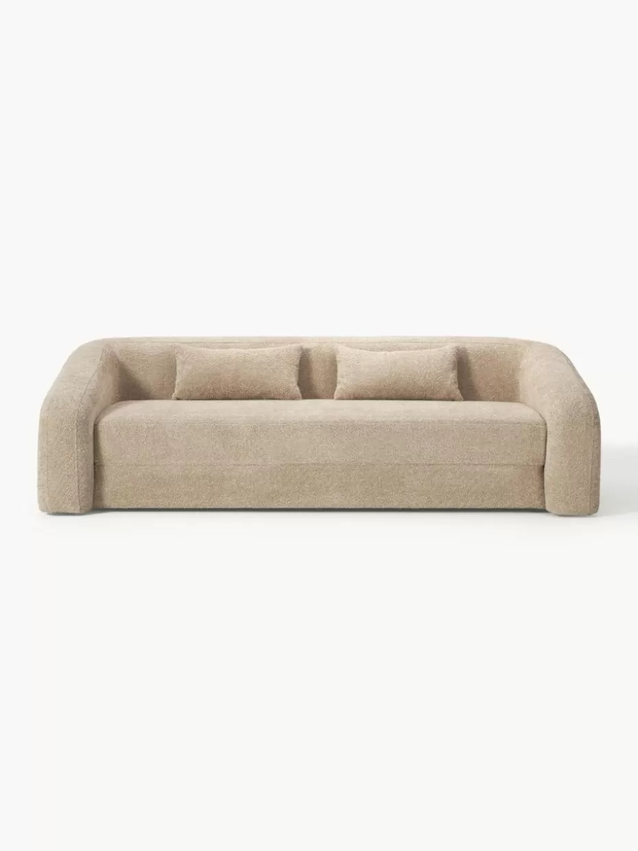 Sofas | Sofaserien-Westwing Collection Schlafsofa Eliot (3-Sitzer) aus Teddy-Bouclé Teddy-Bouclé Beige