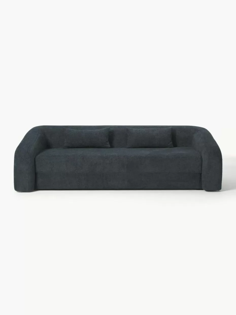 Sofas | Sofaserien-Westwing Collection Schlafsofa Eliot (3-Sitzer) aus Teddy-Bouclé Teddy-Bouclé Anthrazit