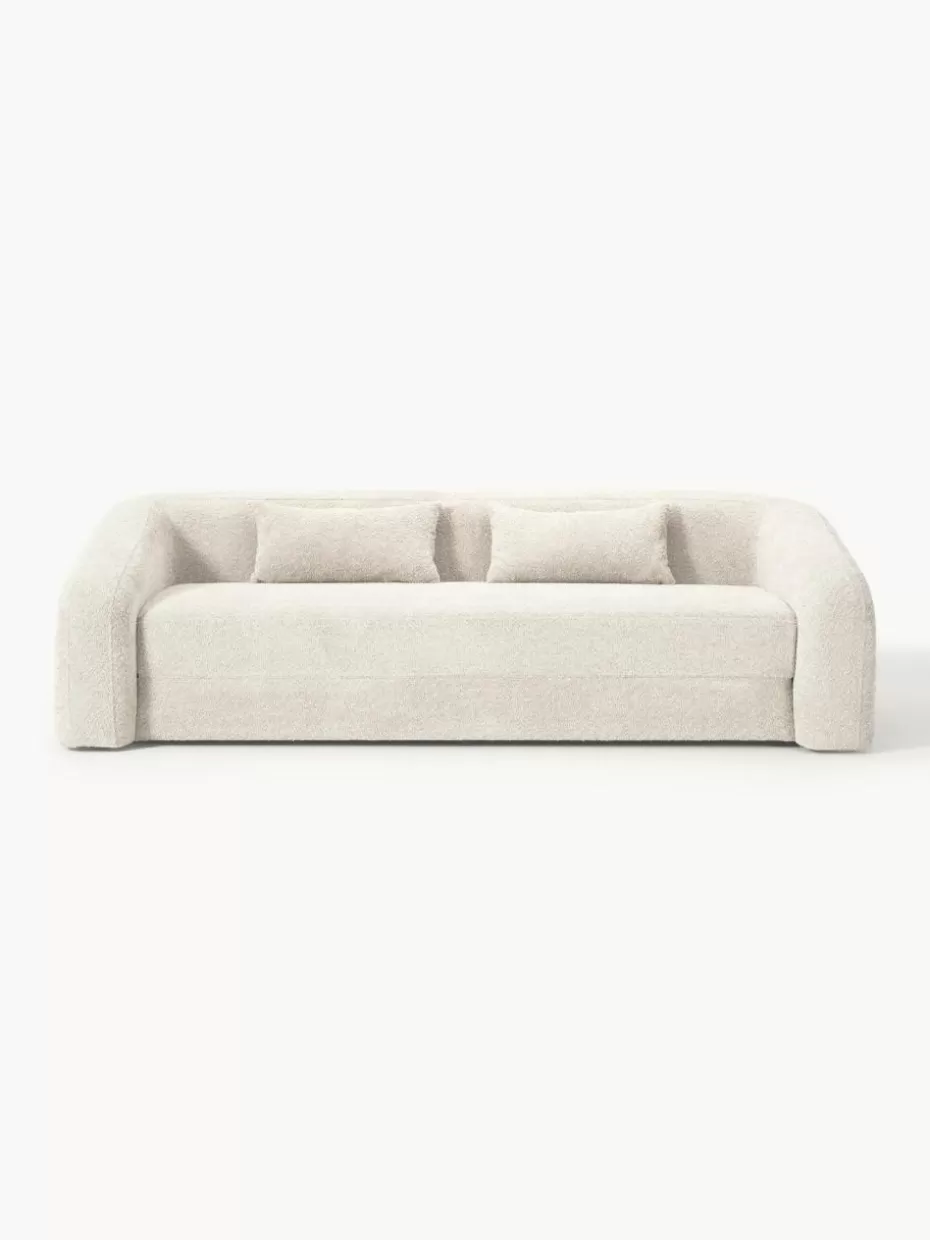 Sofas | Sofaserien-Westwing Collection Schlafsofa Eliot (3-Sitzer) aus Teddy-Bouclé Teddy-Bouclé Off White