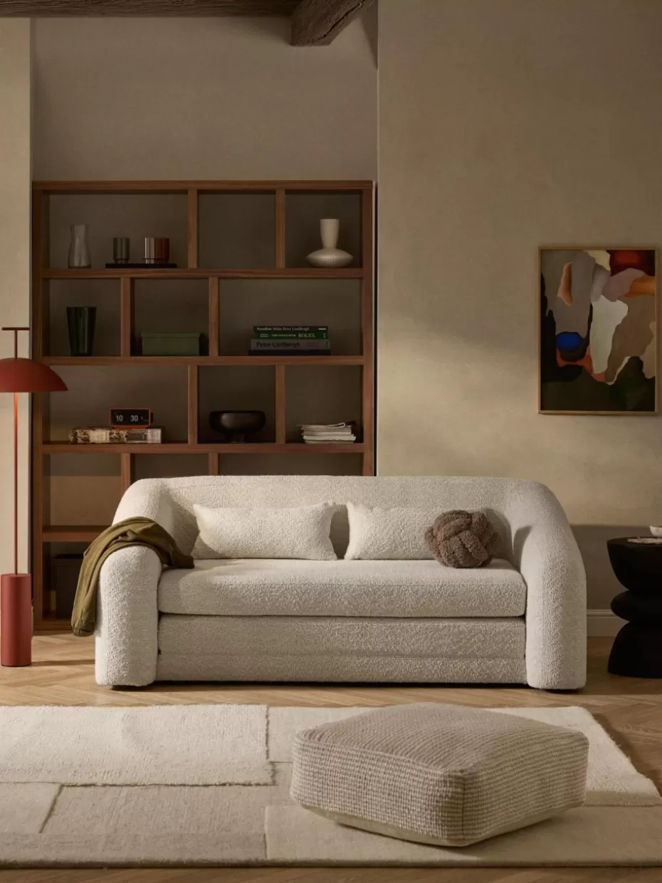 Sofas | Sofaserien-Westwing Collection Schlafsofa Eliot (2-Sitzer) aus Teddy-Bouclé Teddy-Bouclé Off White