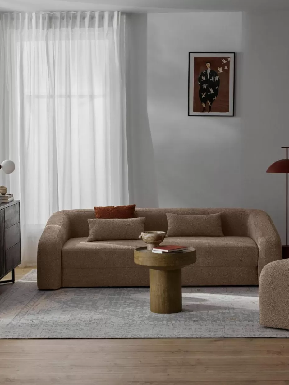 Sofas | Sofaserien-Westwing Collection Schlafsofa Eliot (3-Sitzer) aus Teddy-Bouclé Teddy-Bouclé Beige