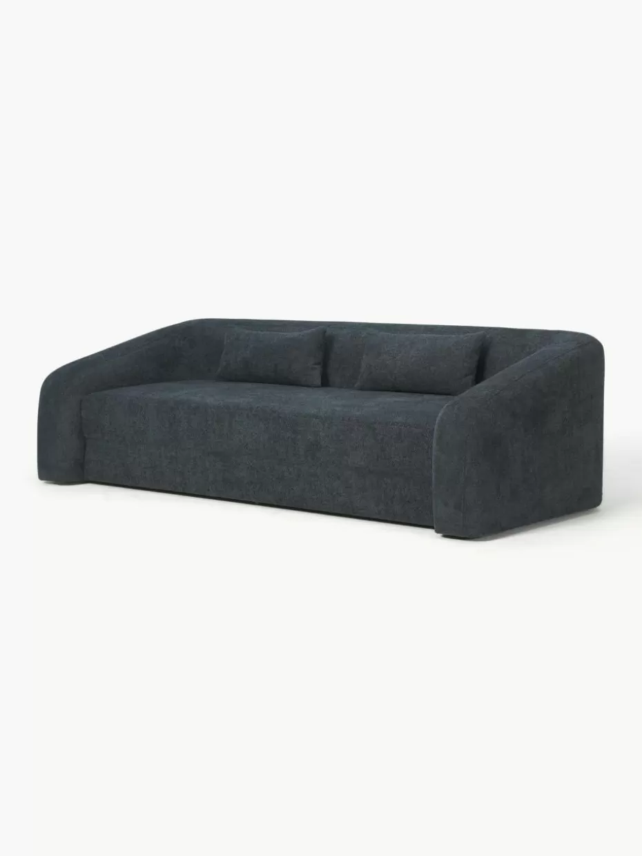 Sofas | Sofaserien-Westwing Collection Schlafsofa Eliot (3-Sitzer) aus Teddy-Bouclé Teddy-Bouclé Anthrazit