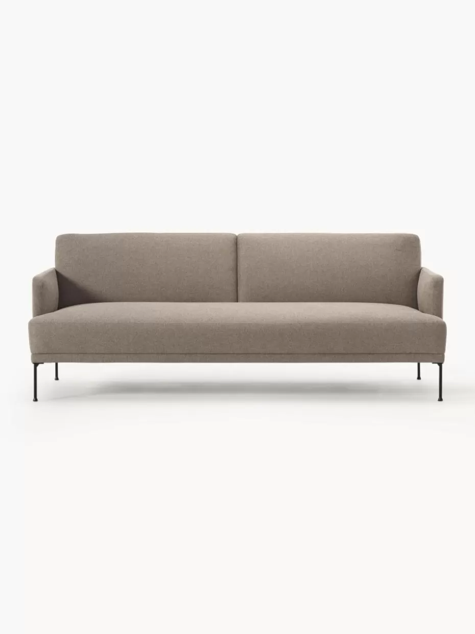 Sofas | Sofaserien-Westwing Collection Schlafsofa Fluente (3-Sitzer) Webstoff Taupe