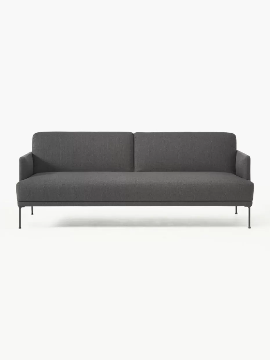Sofas | Sofaserien-Westwing Collection Schlafsofa Fluente (3-Sitzer) Webstoff Anthrazit