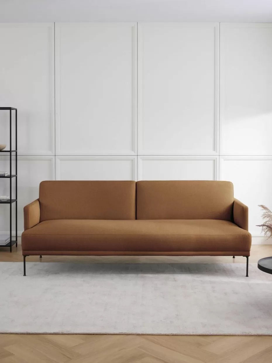 Sofas | Sofaserien-Westwing Collection Schlafsofa Fluente (3-Sitzer) Webstoff Nougat
