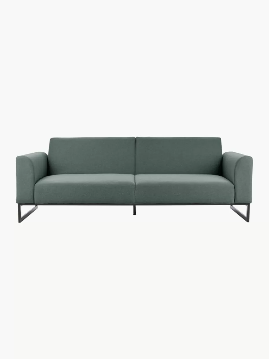 Sofas-Westwing Collection Schlafsofa Josephine (3-Sitzer) Webstoff Petrol