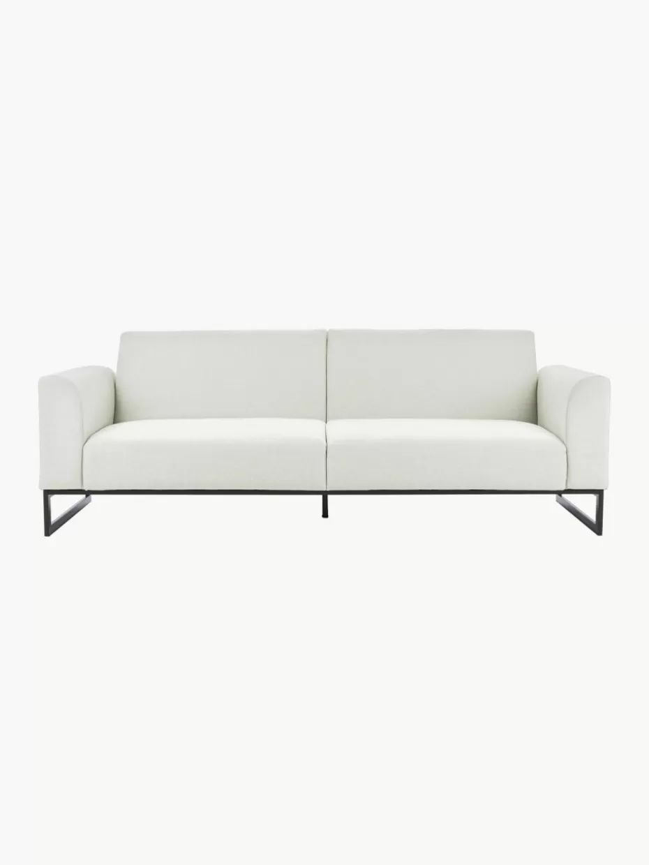 Sofas-Westwing Collection Schlafsofa Josephine (3-Sitzer) Webstoff Off White