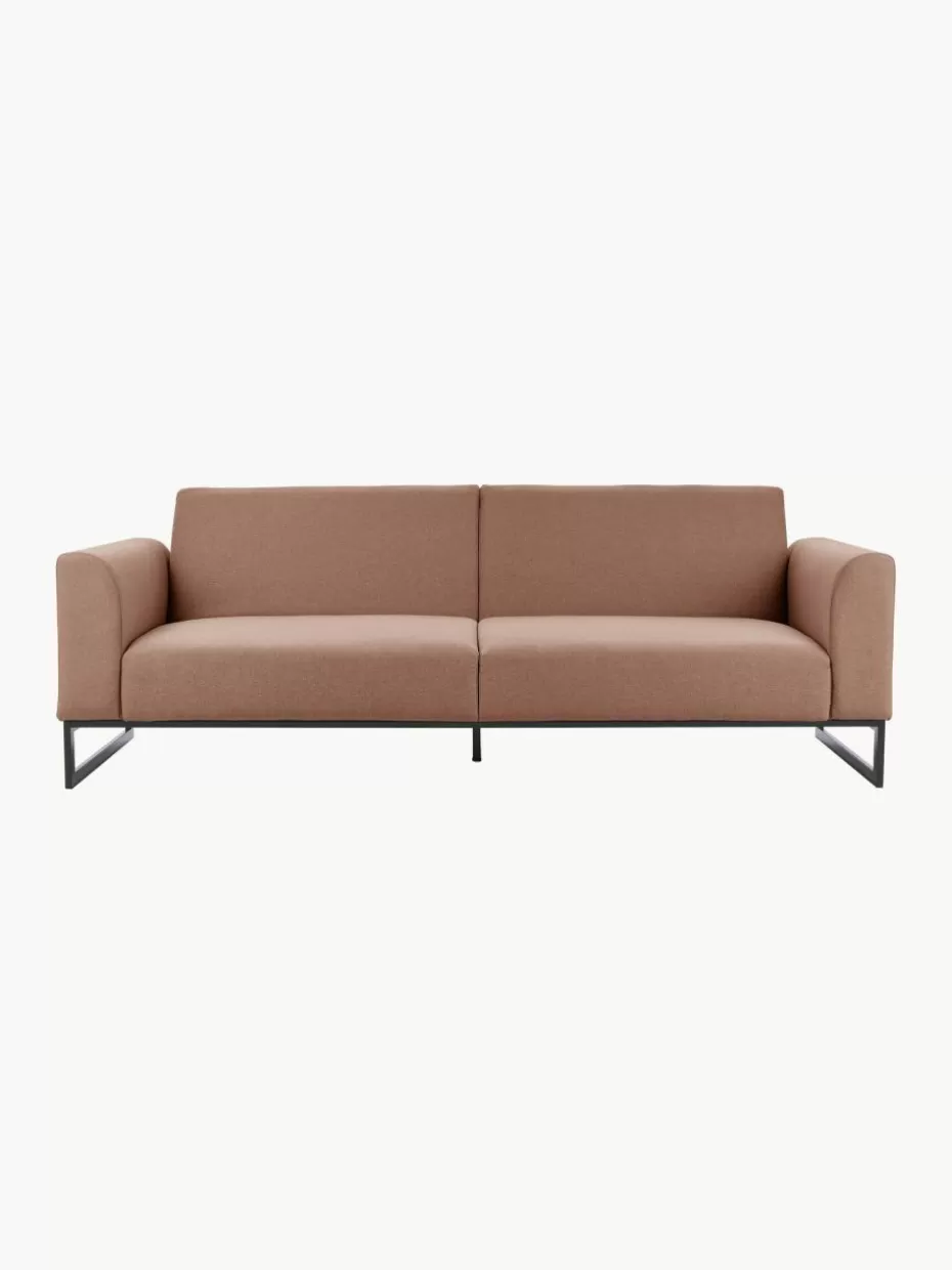 Sofas-Westwing Collection Schlafsofa Josephine (3-Sitzer) Webstoff Nougat