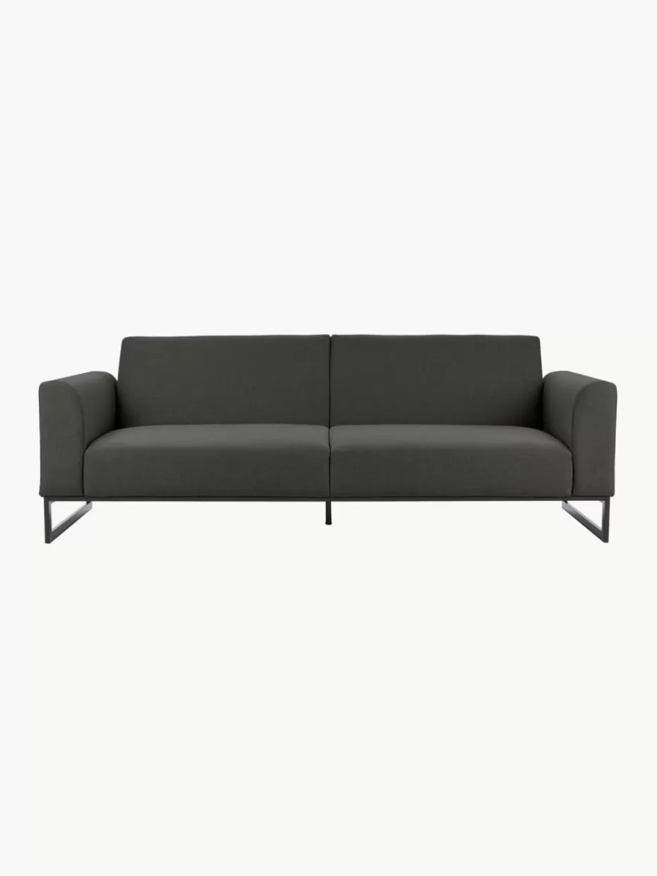 Sofas-Westwing Collection Schlafsofa Josephine (3-Sitzer) Webstoff Anthrazit