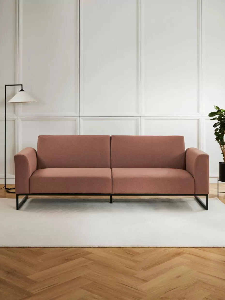 Sofas-Westwing Collection Schlafsofa Josephine (3-Sitzer) Webstoff Nougat