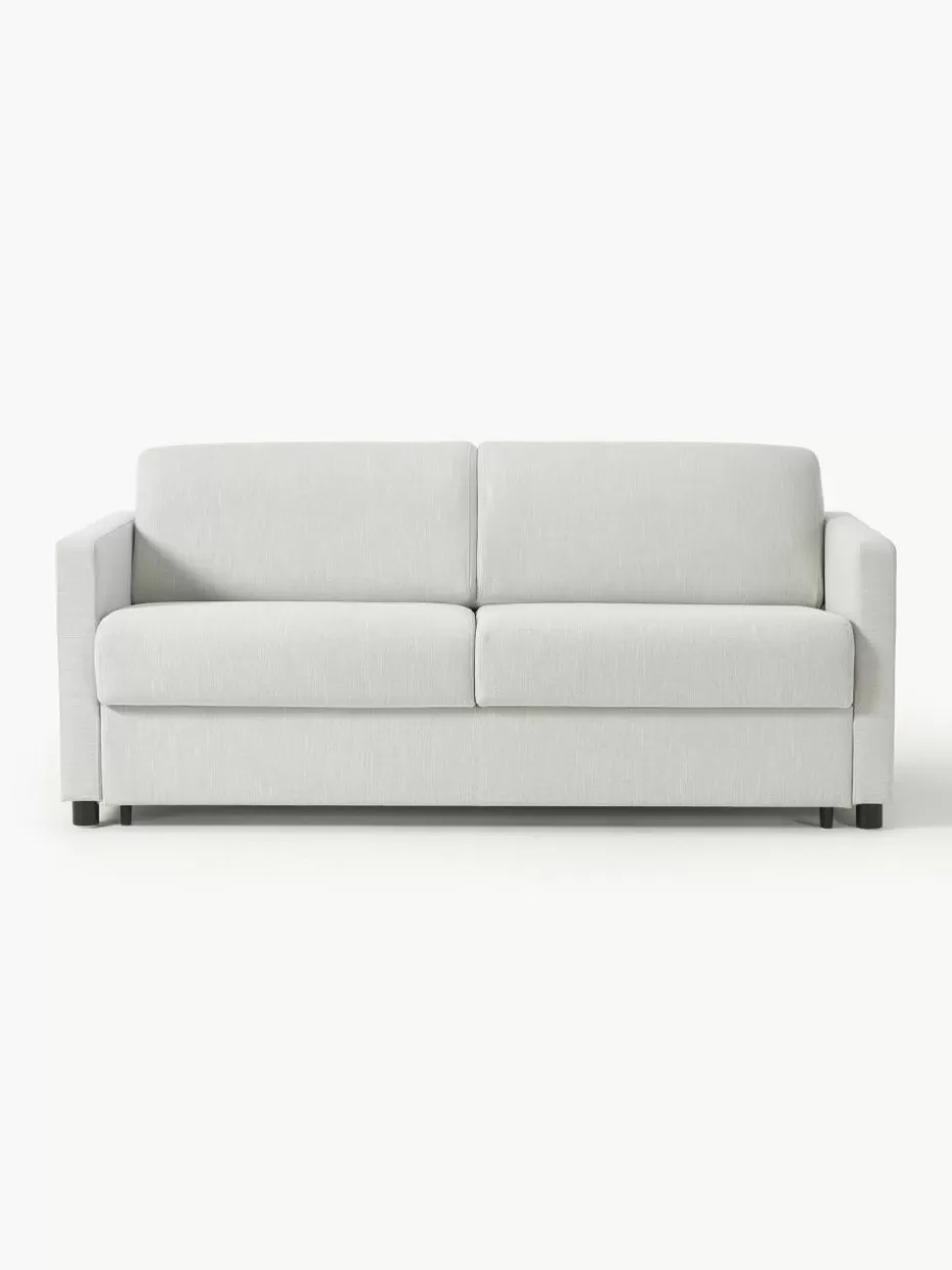Sofas-Westwing Collection Schlafsofa Morgan (2-Sitzer) mit Matratze Webstoff Greige