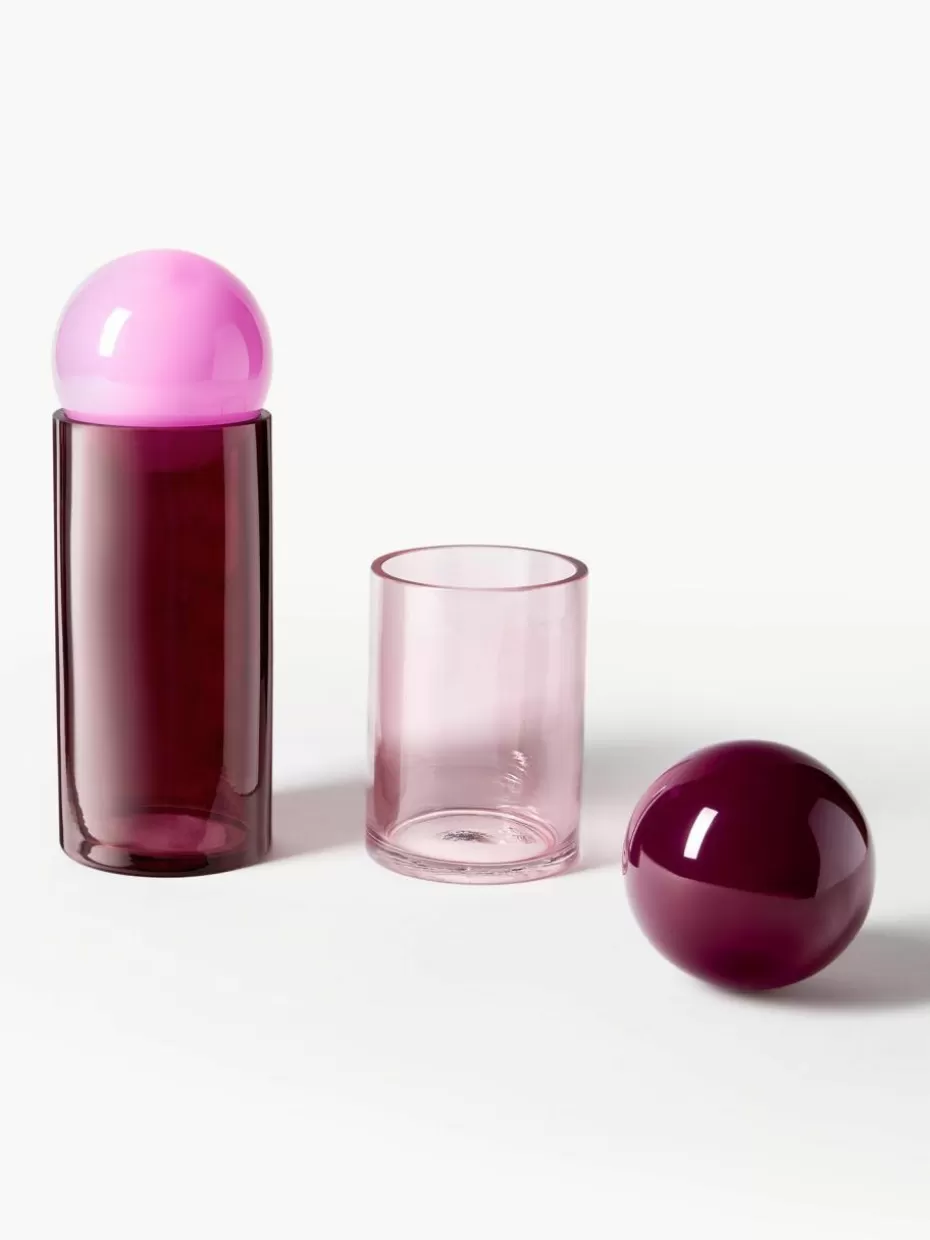 Deko-Objekte-Westwing Collection Schmuckdosen Tarli aus Glas, 2er-Set Rosatöne