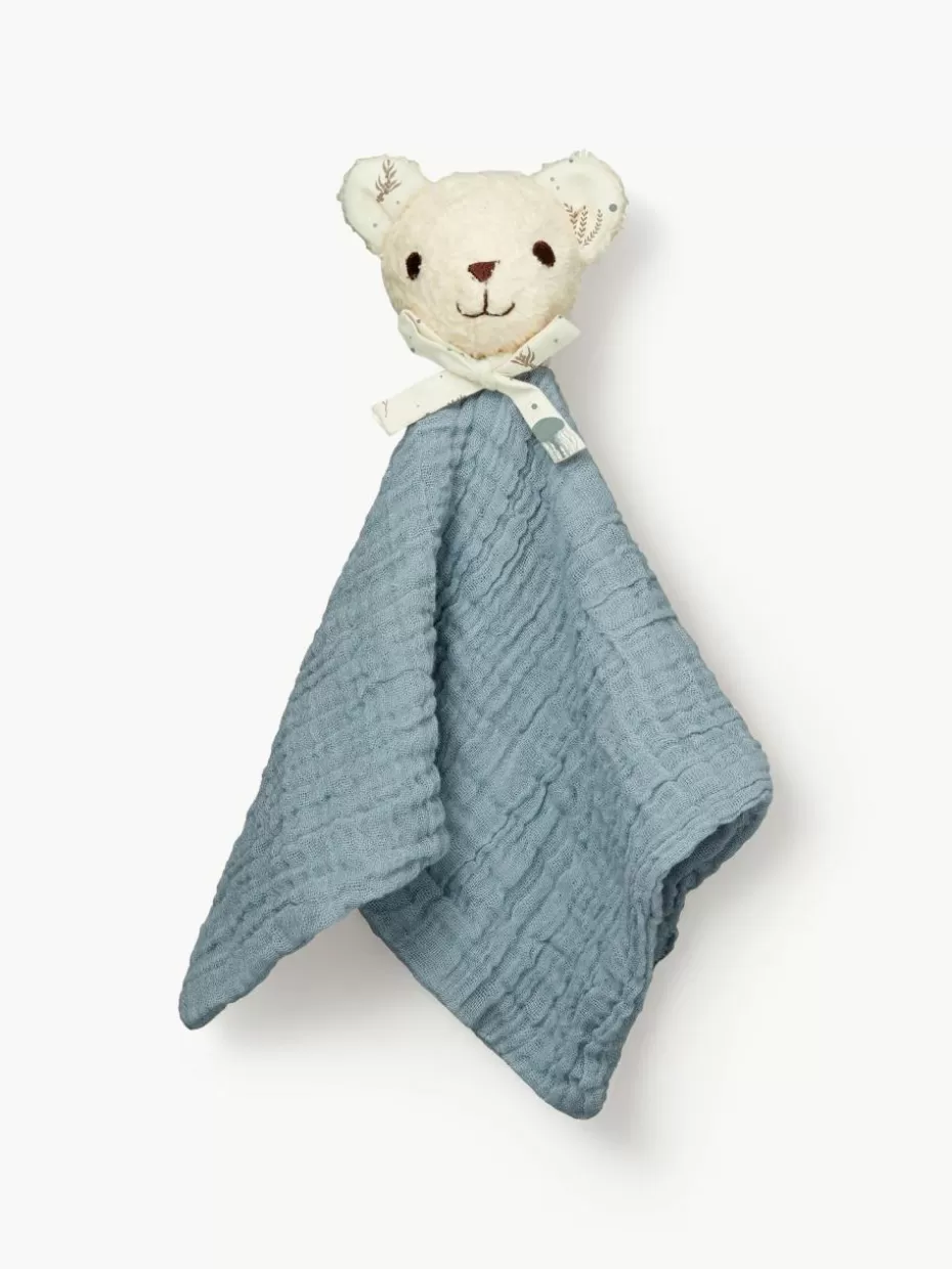 Spielzeug & Kuscheltiere-Cam Cam Copenhagen Schmusetuch Bear aus Bio-Baumwolle Graublau, Off White