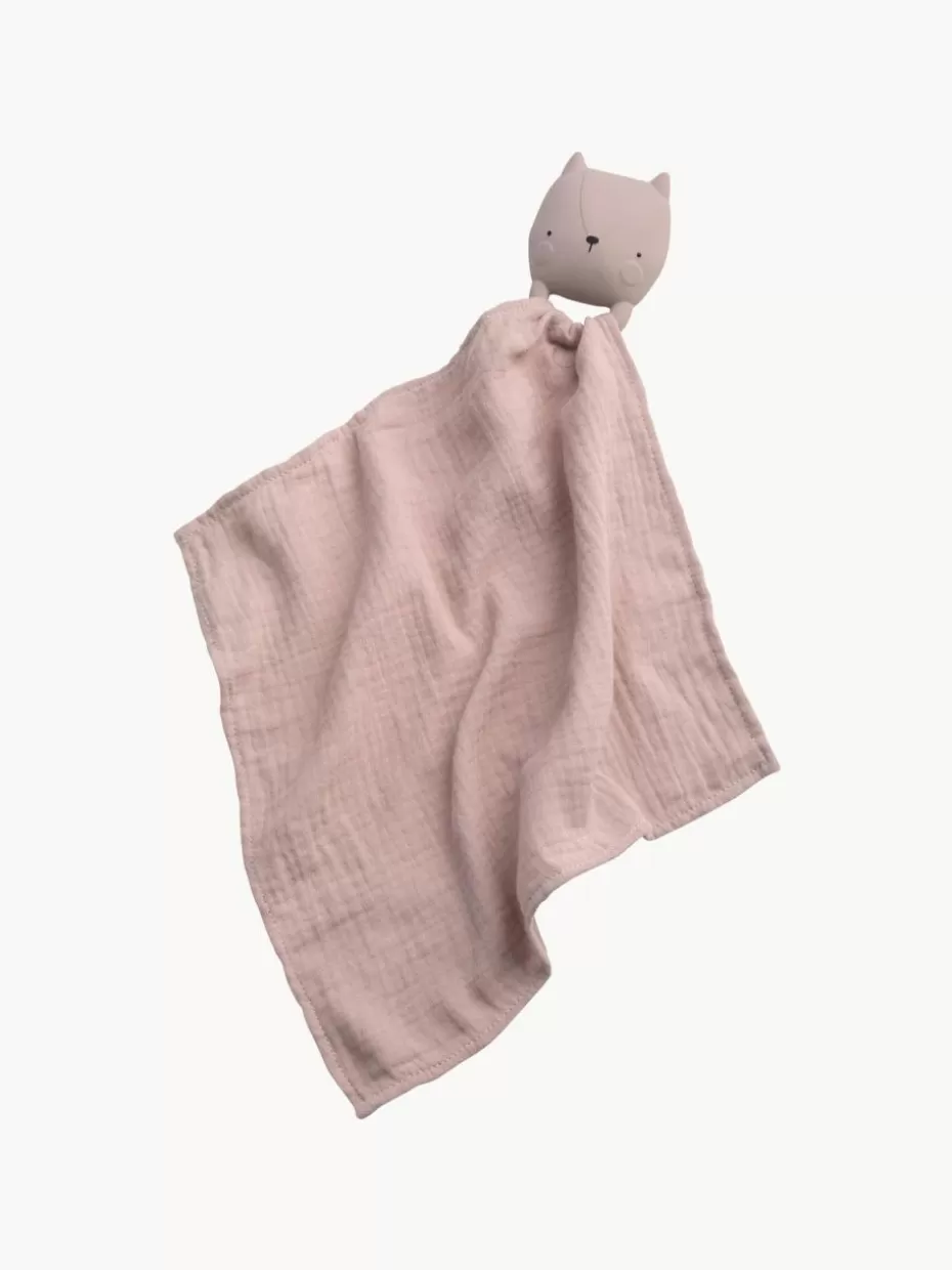 Spielzeug & Kuscheltiere-Sebra Schmusetuch Comforter mit Beißring Hellrosa