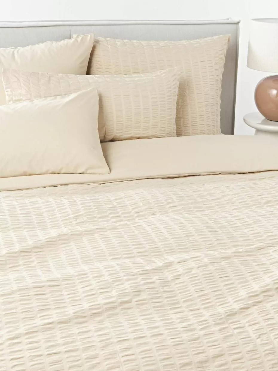 Bettwäsche-Westwing Collection Seersucker-Bettdeckenbezug Esme Hellbeige
