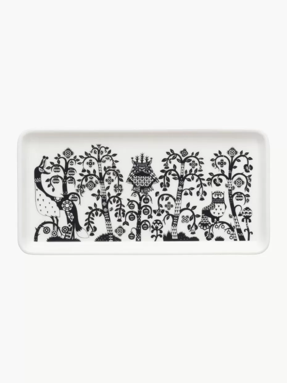 Weihnachtsgeschirr | Servierplatten & Schüsseln-iittala Servierplatte Taika aus Vitro-Porzellan Schwarz, Weiß