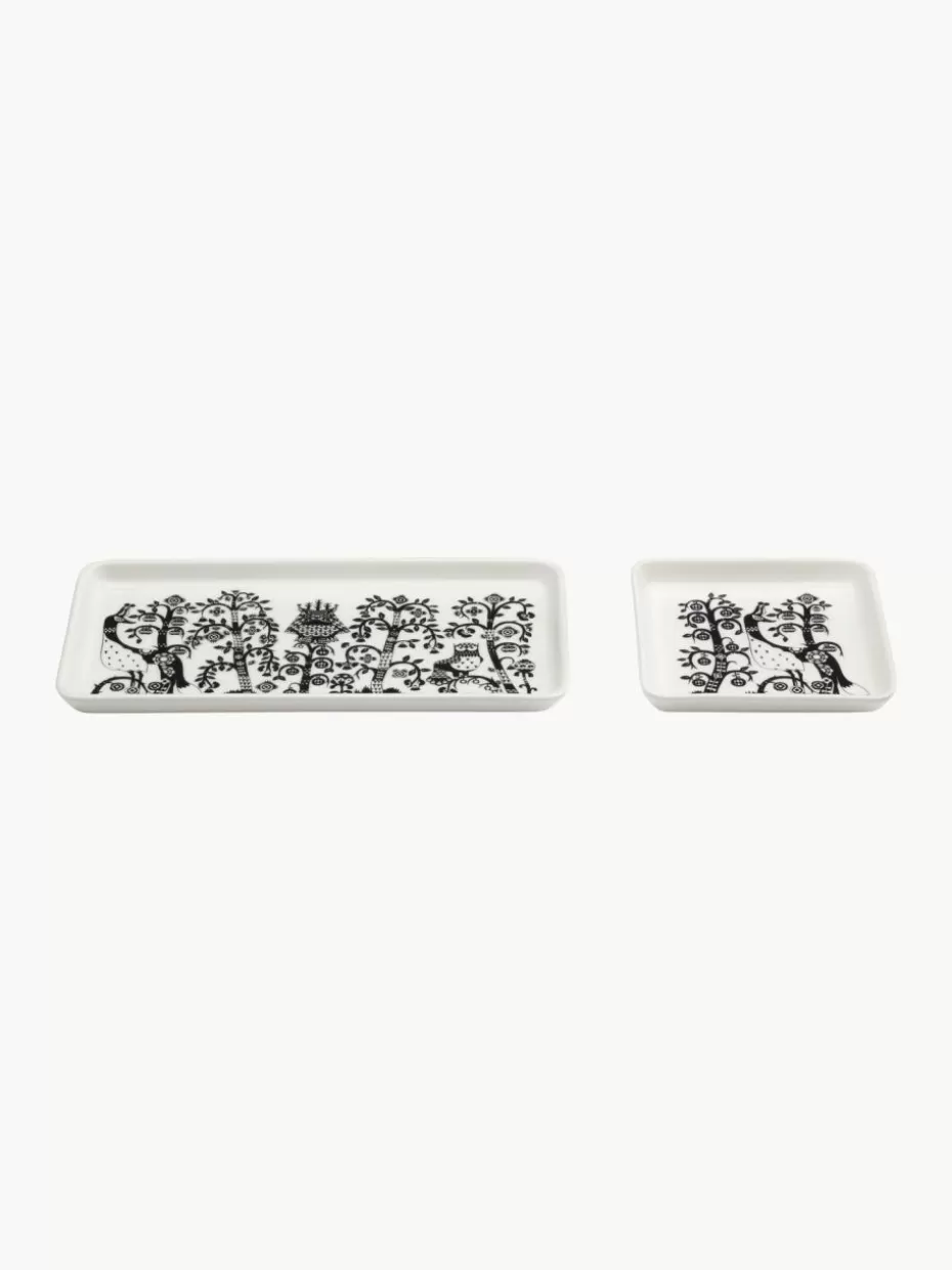 Weihnachtsgeschirr | Servierplatten & Schüsseln-iittala Servierplatte Taika aus Vitro-Porzellan Schwarz, Weiß