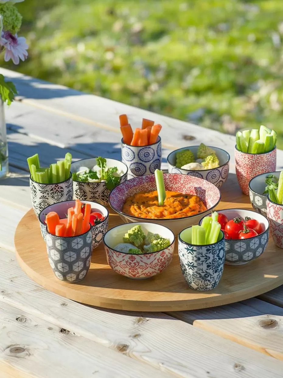 Dipschalen & Snackschalen-Westwing Servier-Set Delirio mit Servierplatte und Schälchen, 14er-Set