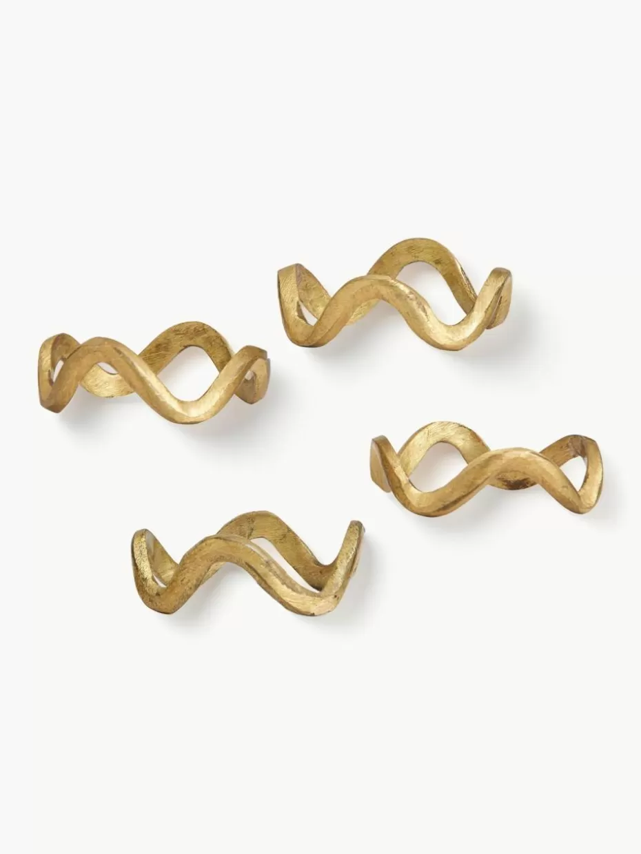 Servietten & Ringe-Nordal Serviettenringe Skye aus Messing, 4 Stück