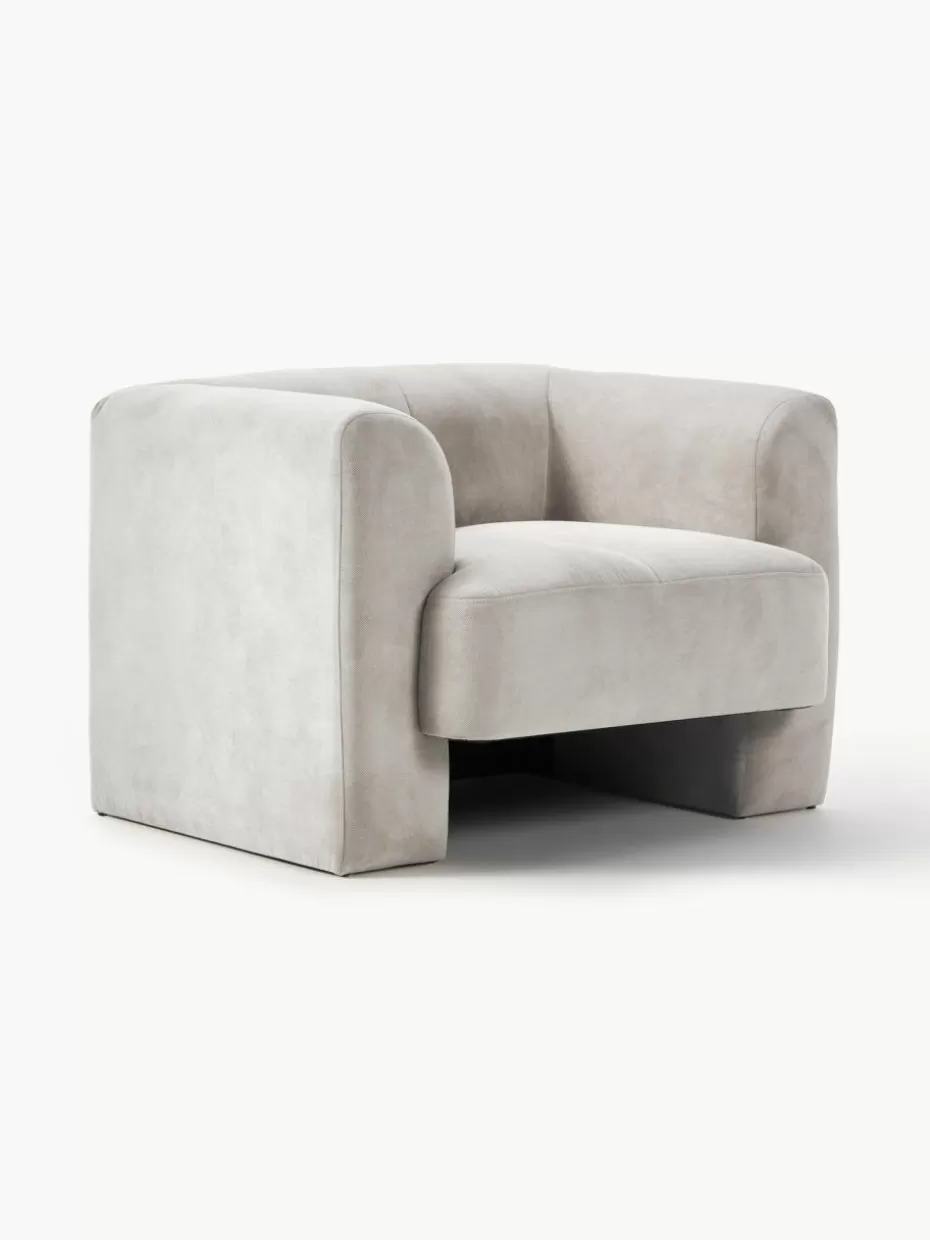 Sessel | Sofaserien-Westwing Collection Sessel Bobi Webstoff Hellgrau