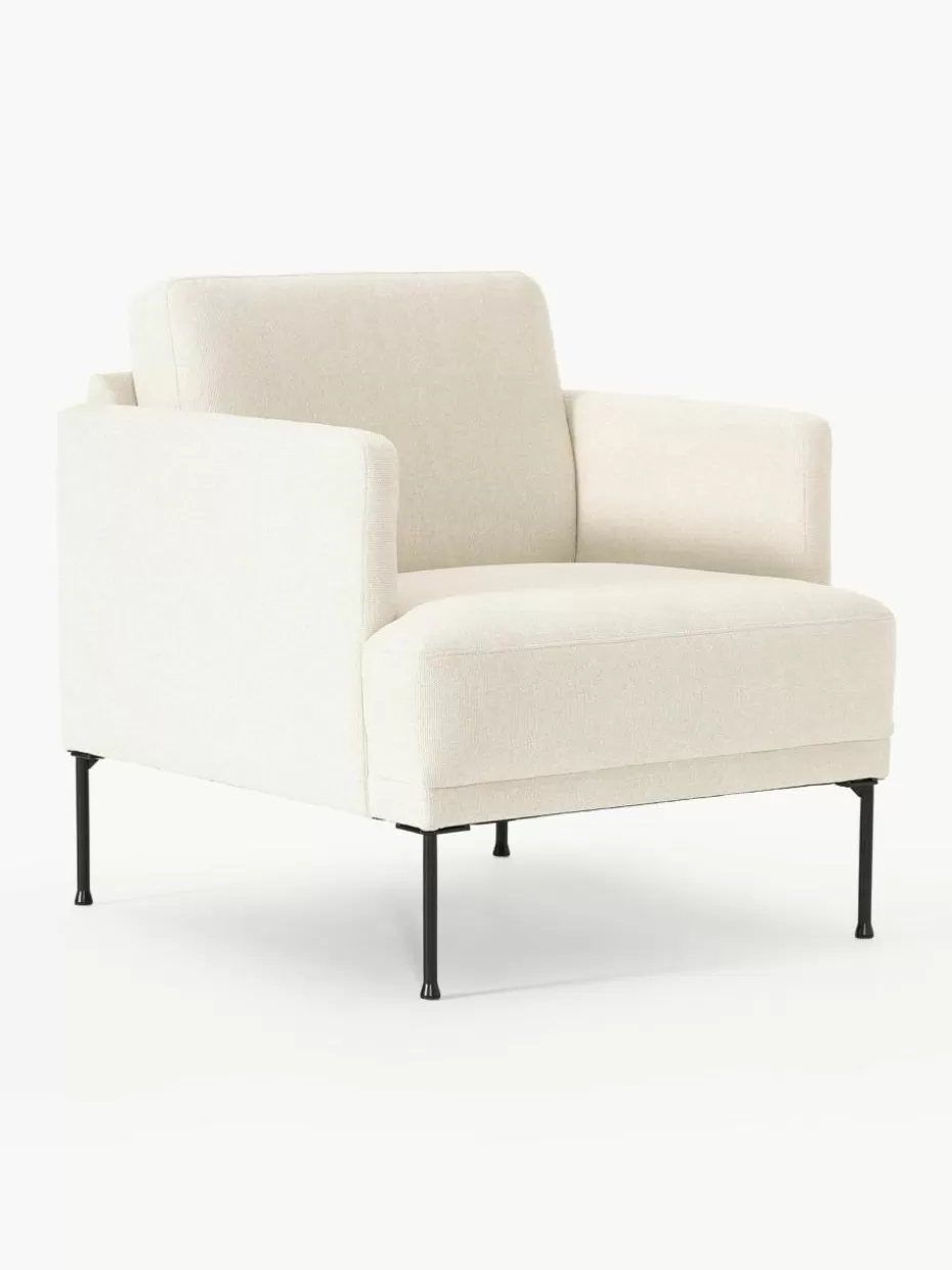 Sessel | Sofaserien-Westwing Collection Sessel Fluente Webstoff Off White