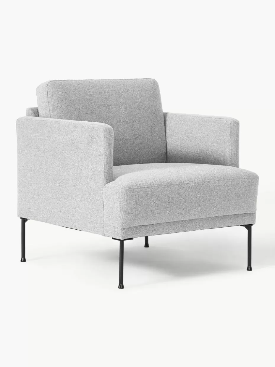 Sessel | Sofaserien-Westwing Collection Sessel Fluente Webstoff Hellgrau