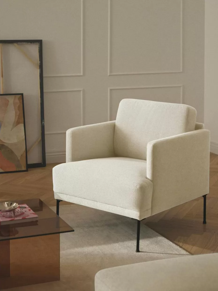 Sessel | Sofaserien-Westwing Collection Sessel Fluente Webstoff Off White