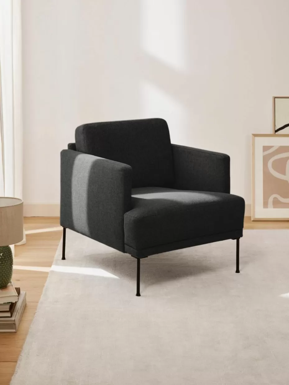 Sessel | Sofaserien-Westwing Collection Sessel Fluente Webstoff Anthrazit