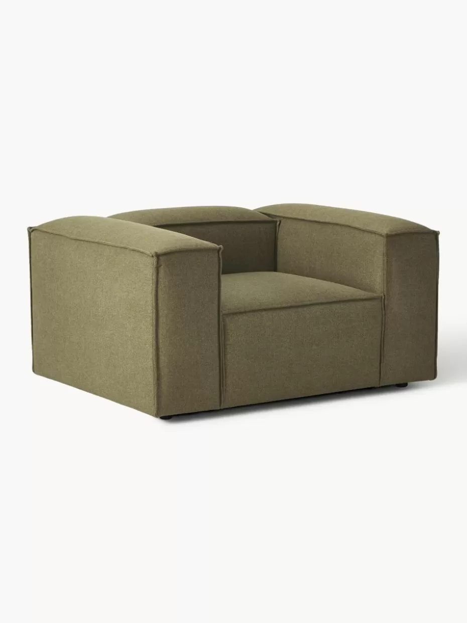 Sessel | Sofaserien-Westwing Collection Sessel Lennon Webstoff Olivgrün