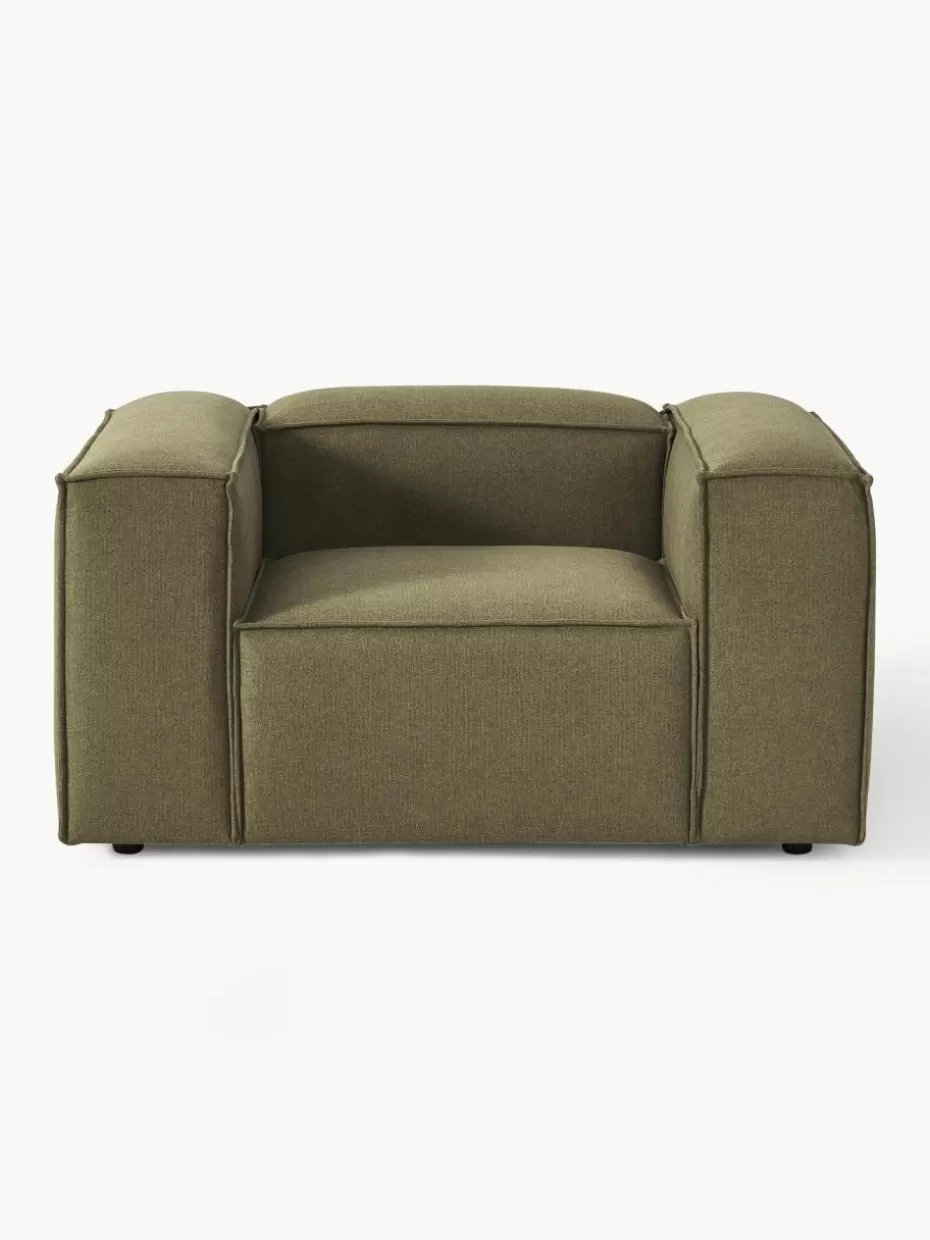 Sessel | Sofaserien-Westwing Collection Sessel Lennon Webstoff Olivgrün