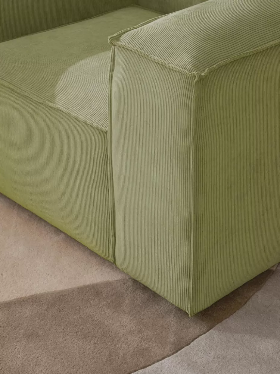 Sessel | Sofaserien-Westwing Collection Sessel Lennon aus Cord Cord Olivgrün