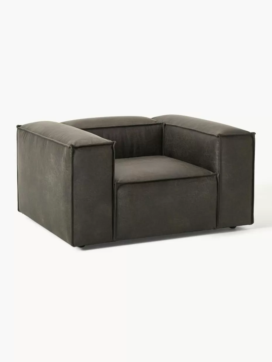 Sessel | Sofaserien-Westwing Collection Sessel Lennon aus recyceltem Leder Leder Taupe