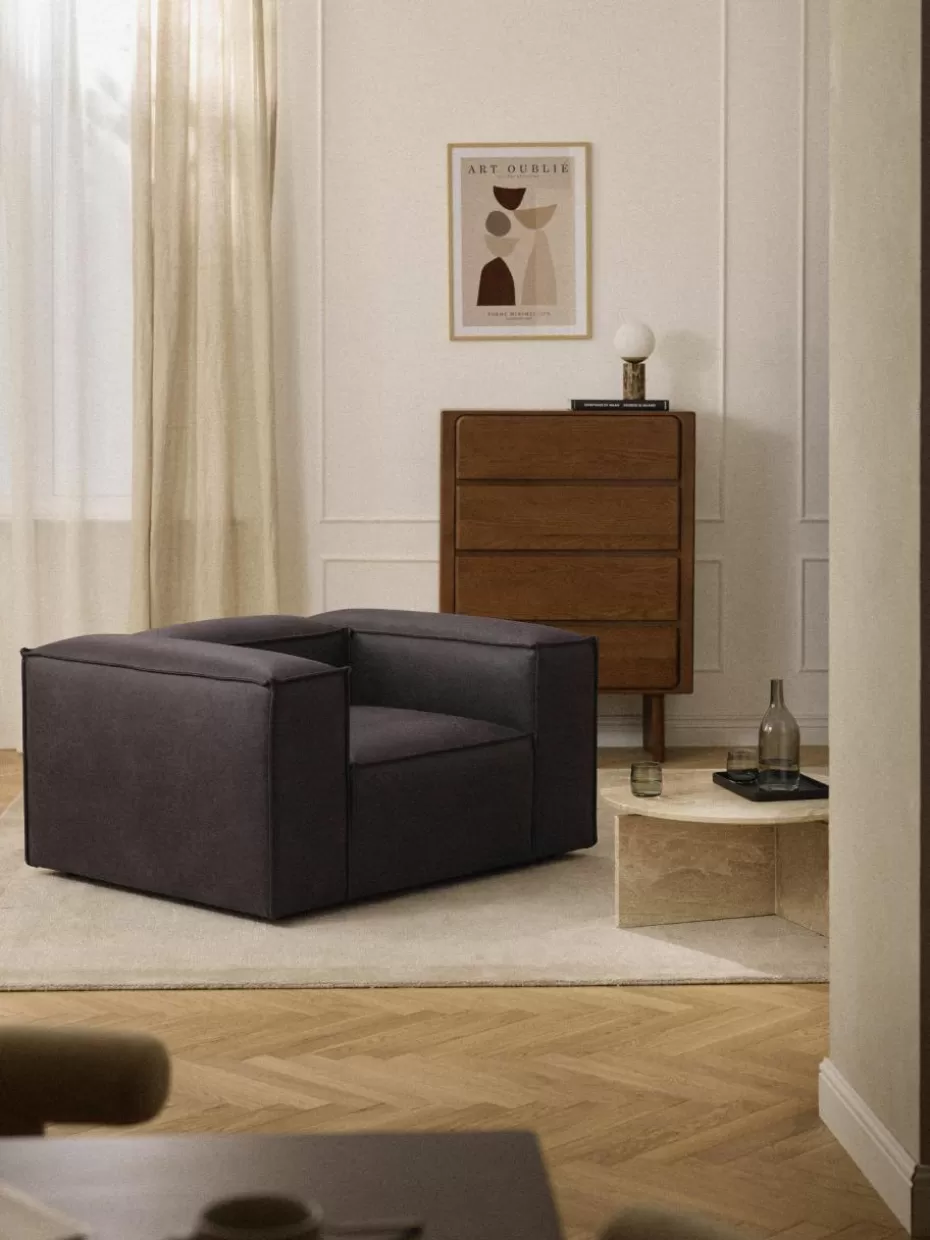 Sessel | Sofaserien-Westwing Collection Sessel Lennon aus recyceltem Leder Leder Taupe